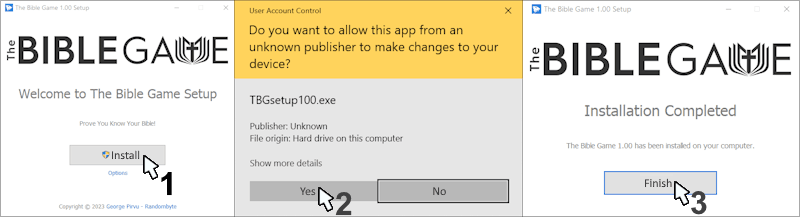 The Bible Game installation steps